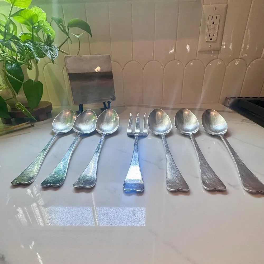 Vintage Reed & Barton Large Silver-Plated Catering Buffet Serving Spoons Fork